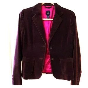 Gap plum velvet jacket. Size 6.